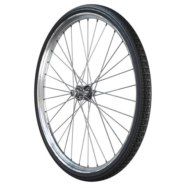 istock Bicycle wheel close up isolated on white background. 3d rendering. 1179991694