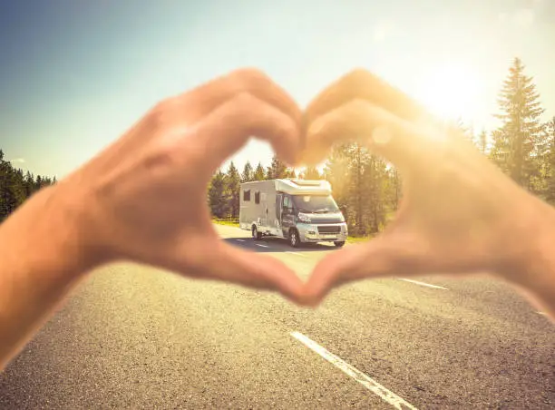 Photo of Motorhome on a road in Scandinavia