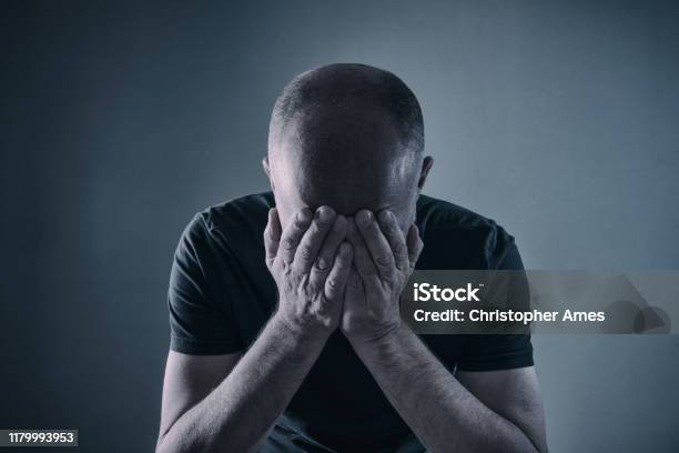 Disappointment Or Depression Stock Photo - Download Image Now - Post-traumatic stress disorder, Men, Hair Loss