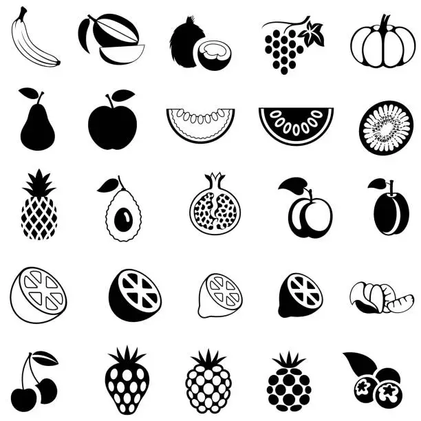 Vector illustration of Fruit Icons Set