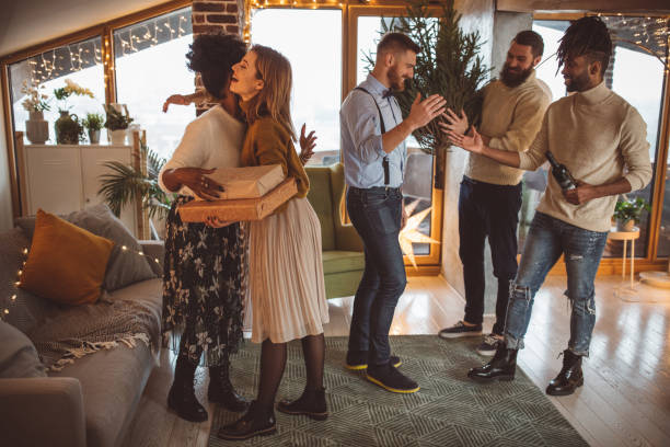 istock Friends gathered for New year party 1179999122