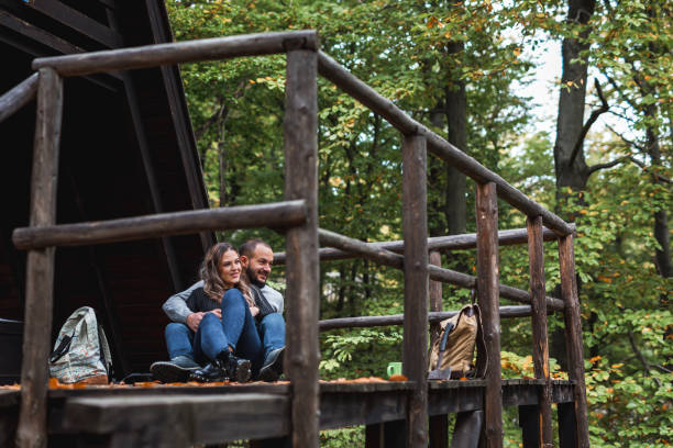 istock Backpacker couple enjoys in the forest 1179999649