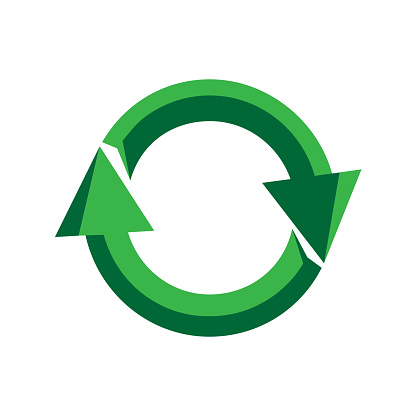 Arrow logo design for Recycle icon or upload download concept vector