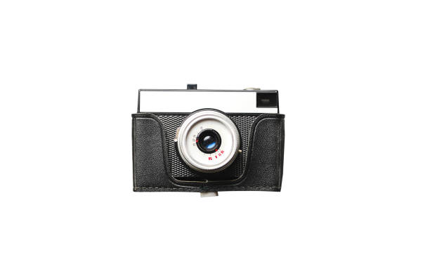 istock Old camera isolated on white background. Vintage technique. 1180003573