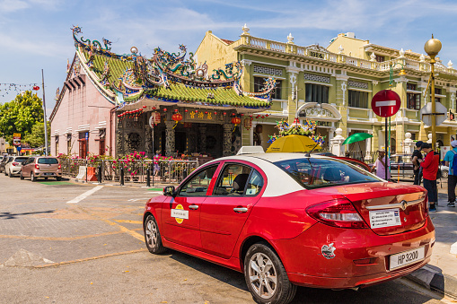 George Town, Penang, malaysia. March 8 2019. A taxi in George Town