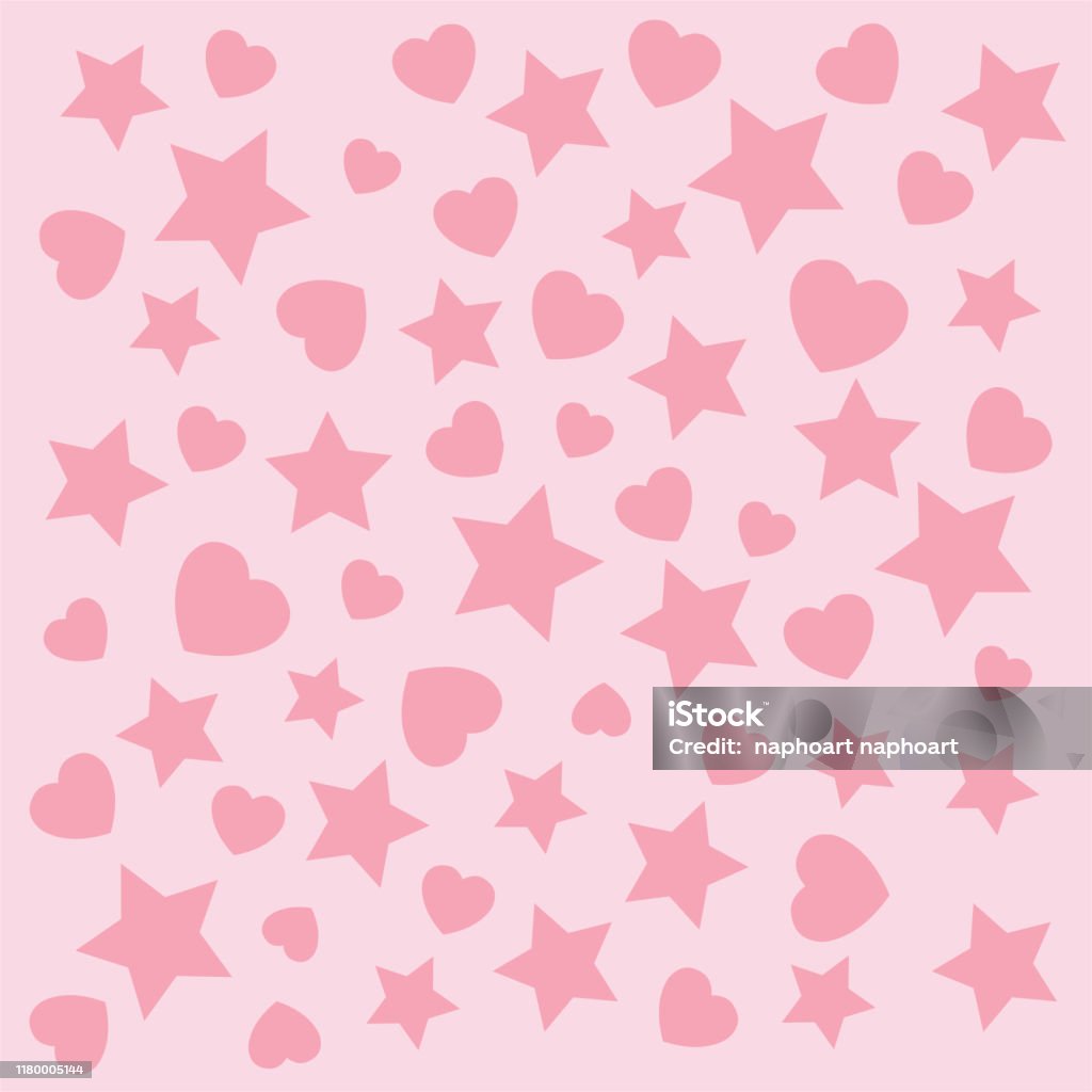 Heart Star Abstract Texture Pettern Wallpaper Design On Pink Background  Vector Illustration Stock Illustration - Download Image Now - iStock