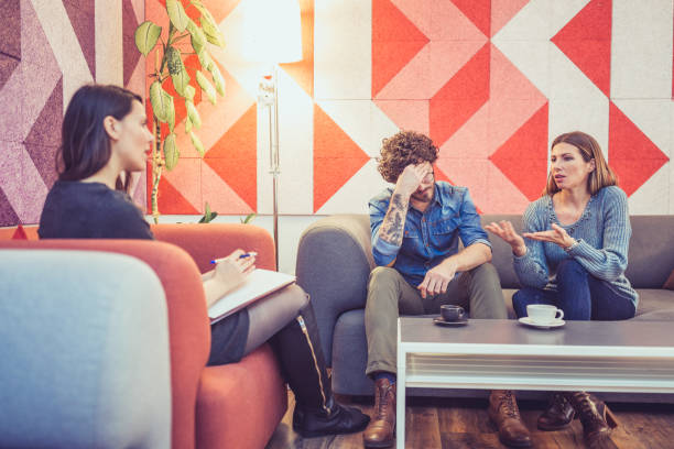 istock Couple on meeting with counsellor 1180006417