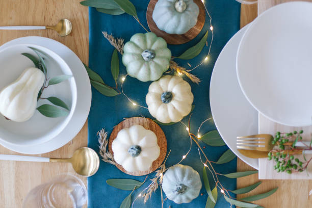 istock Teal and blue pumpkins Thanksgiving 1180007830