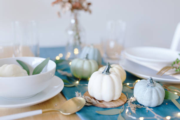 istock Teal and blue pumpkins Thanksgiving 1180007905