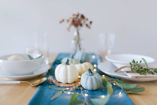 istock Teal and blue pumpkins Thanksgiving 1180008965