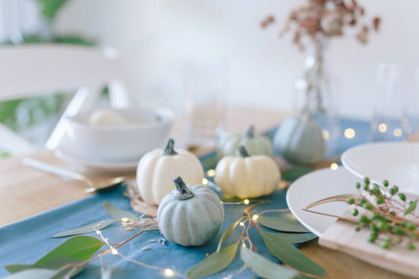 istock Teal and blue pumpkins Thanksgiving 1180009012