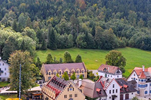 High angle view of Füssen, Romantic Road, Bavaria, Germany