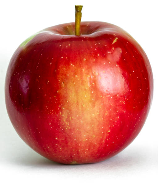istock Juicy ripe red apple on a white background. 1180013480