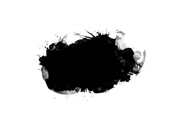 istock Black color graphic patches graphic brush strokes design effect element for background 1180014351