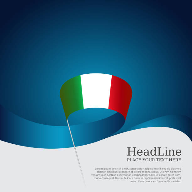 Italy flag background. Wavy ribbon color flag of italy on a blue white background. National poster. Vector tricolor design. State italian patriotic banner, flyer, cover Italy flag background. Wavy ribbon color flag of italy on a blue white background. National poster. Vector tricolor design. State italian patriotic banner, flyer, cover italy flag drawing stock illustrations