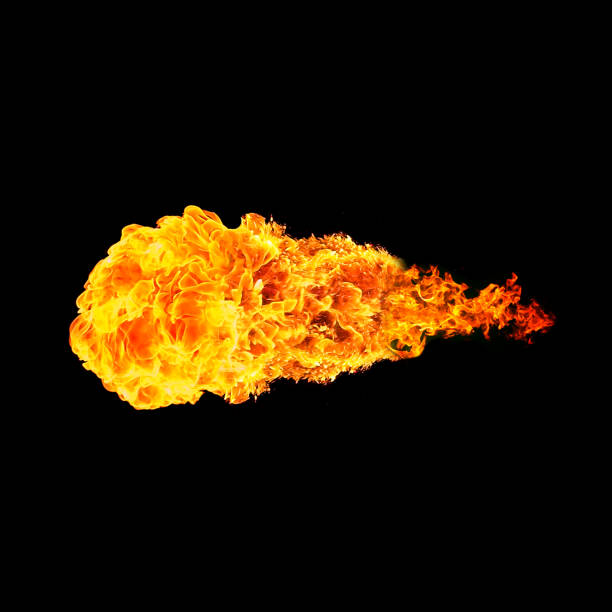 kula ognia odizolowana na czarnym tle - candle heat gold burning zdjęcia i obrazy z banku zdjęć