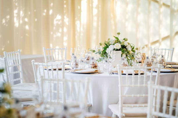 istock Luxury wedding table decoration. Special event table set up. Fresh flower decoration. 1180016480