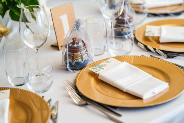 istock Luxury wedding table decoration. Special event table set up. Fresh flower decoration. 1180016506