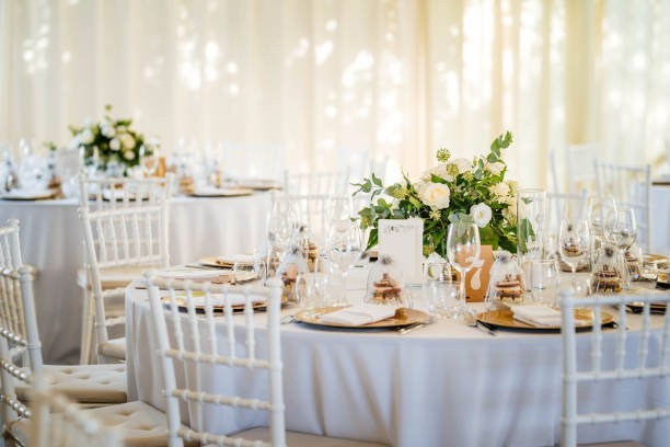 istock Luxury wedding table decoration. Special event table set up. Fresh flower decoration. 1180016550