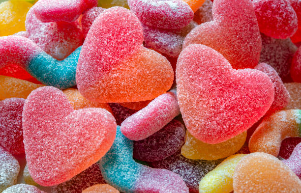 Assorted colorful juicy gummy candies
