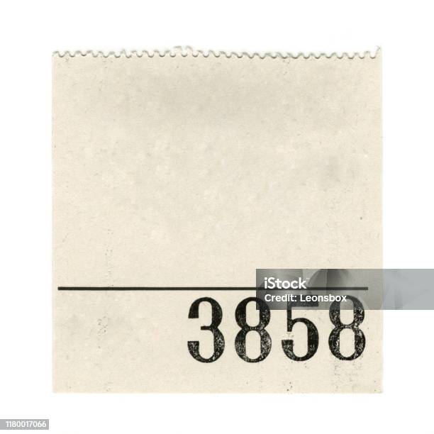 Old Admission Ticket With Copy Space Isolated On White Background Xxl Size Stock Photo - Download Image Now