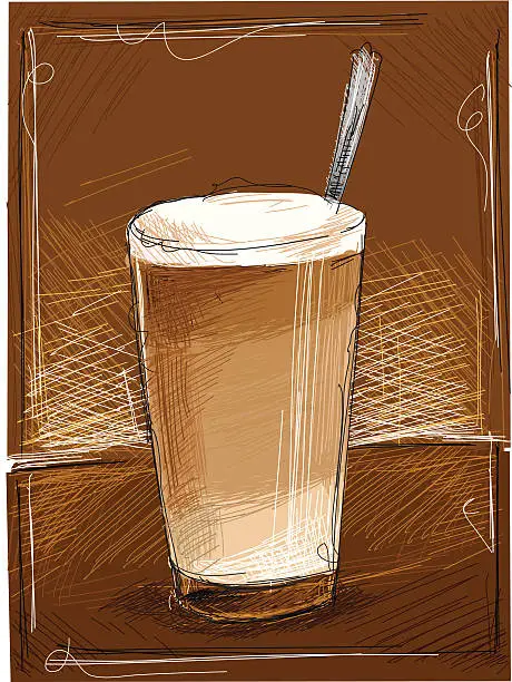 Vector illustration of cafe latte