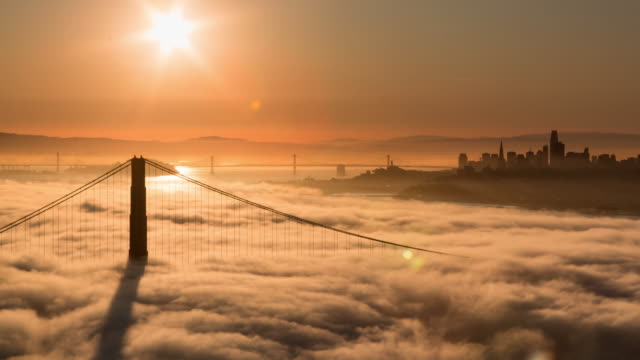 San Francisco Golden Gate Bridge Warm Sunrise