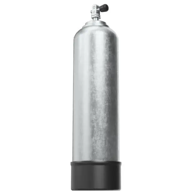3D rendering illustration of a scuba diving tank gas cylinder