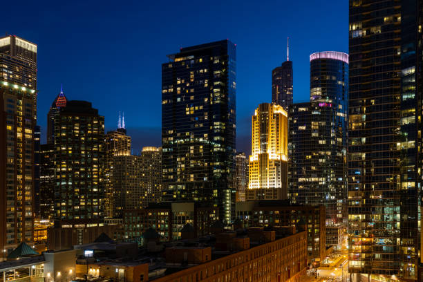 istock Chicago Cityscape From Navy Pier During Evening 1180028956