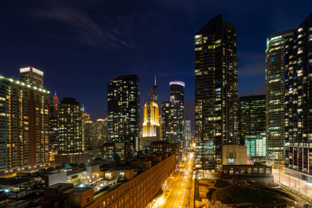 istock Chicago Cityscape From Navy Pier During Evening 1180028994