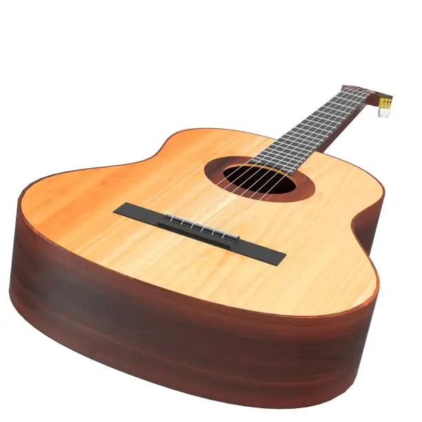 3D rendering illustration of a classical guitar