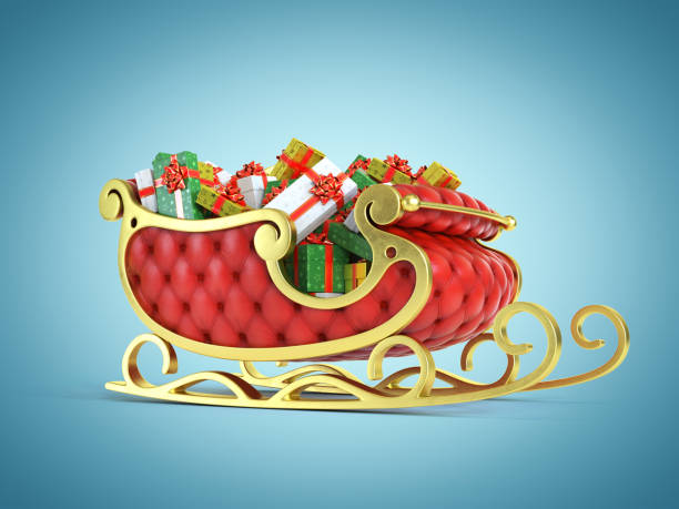 istock Christmas Santa sleigh full of gift boxes 1180031711