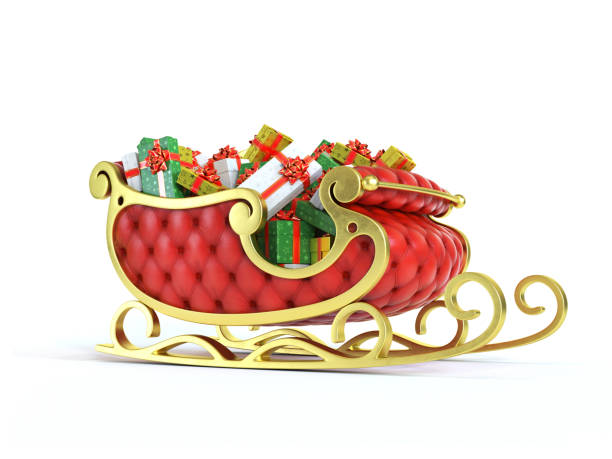 istock Christmas Santa sleigh full of gift boxes 1180031767