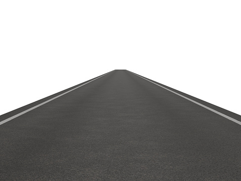 Asphalt texture with white line on white background.3d rendering