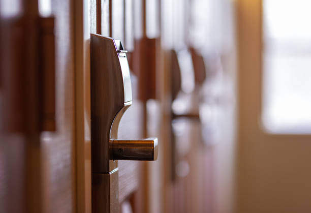 istock Keycard Locked Hotel Door 1180035340