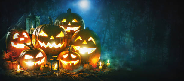 istock Halloween pumpkin head jack lantern 1180035660