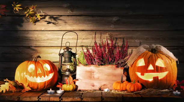 Photo of Halloween pumpkin head jack-o-lantern