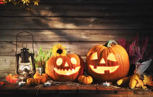 Photo of Halloween pumpkin head jack-o-lantern