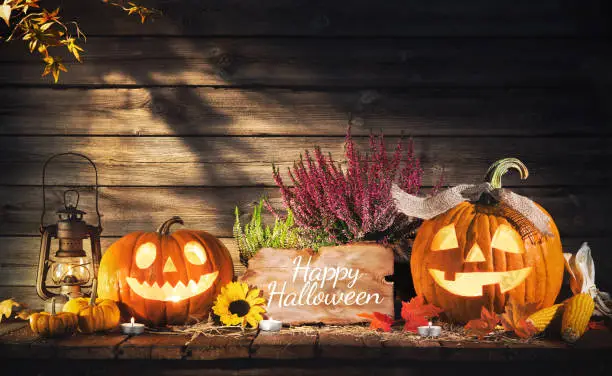 Photo of Halloween pumpkin head jack-o-lantern