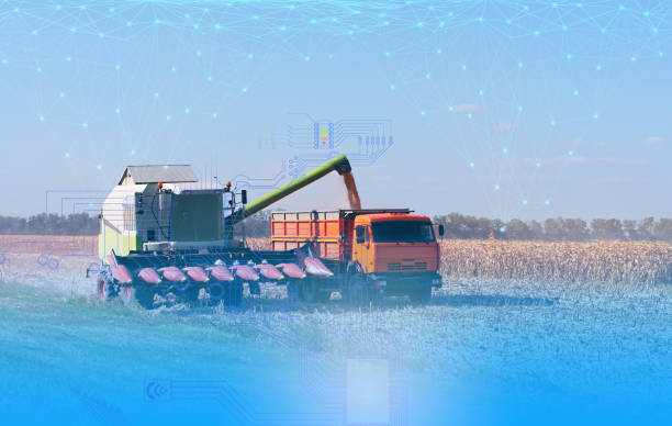 istock the use of artificial intelligence in agriculture, harvesting with a combine and increasing productivity, business growth 1180036549