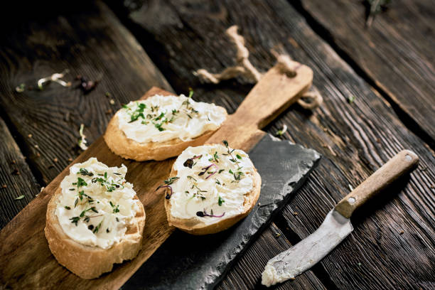 istock Homemade cream cheese with crunchy baguette 1180036712