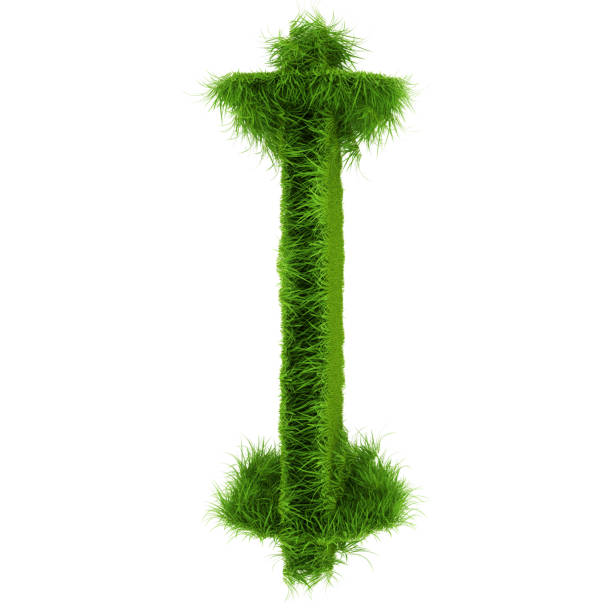 istock Letter I made of green grass isolated on white. 3d rendering 1180037335