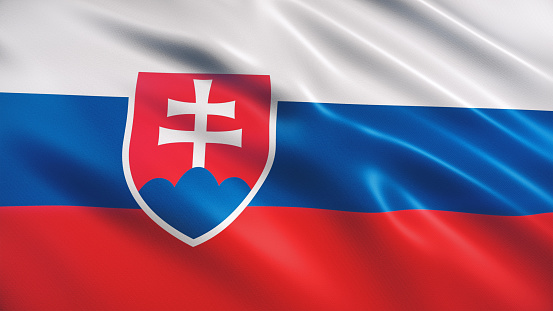 3d render Slovakia Flag (Close-up)