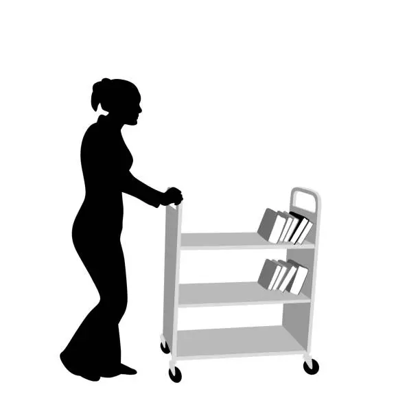 Vector illustration of Library Work