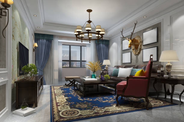 istock 3d render  classic home interior living and dining room 1180047945