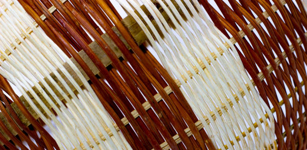 istock The structure and background of the wicker basket. Pattern round texture. Vertical and horizontal weave. 1180053948