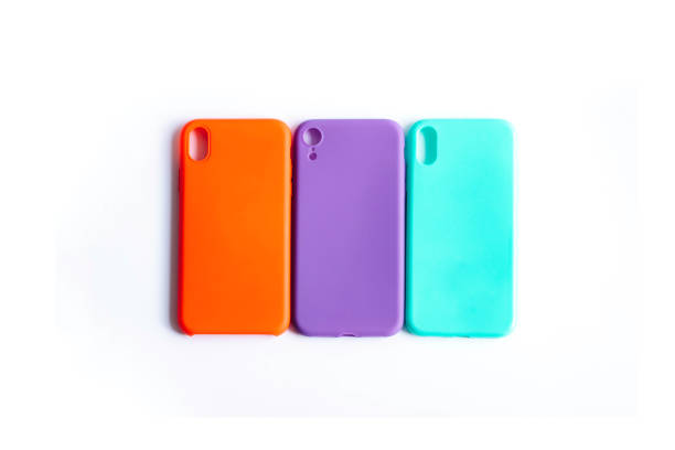 istock Set of colored silicone covers for smartphone. 1180056856