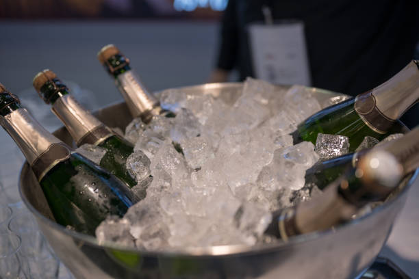 istock Directly above view champagne bottles 1180057374