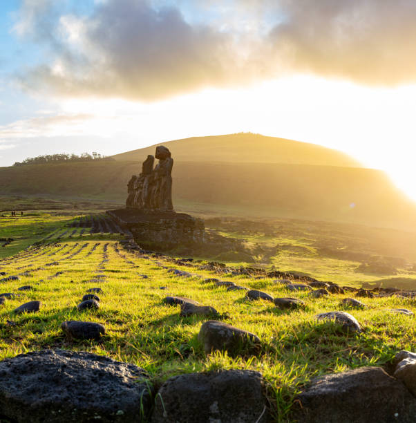 istock Easter island landscape. Ahu Tongariki. Panoramic view Papa nui 1180057627