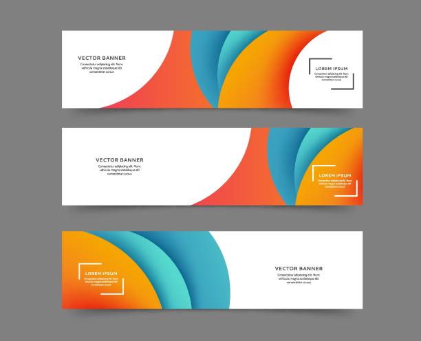 Web banner templates Set of web banner templates with abstract lines and waves heading stock illustrations